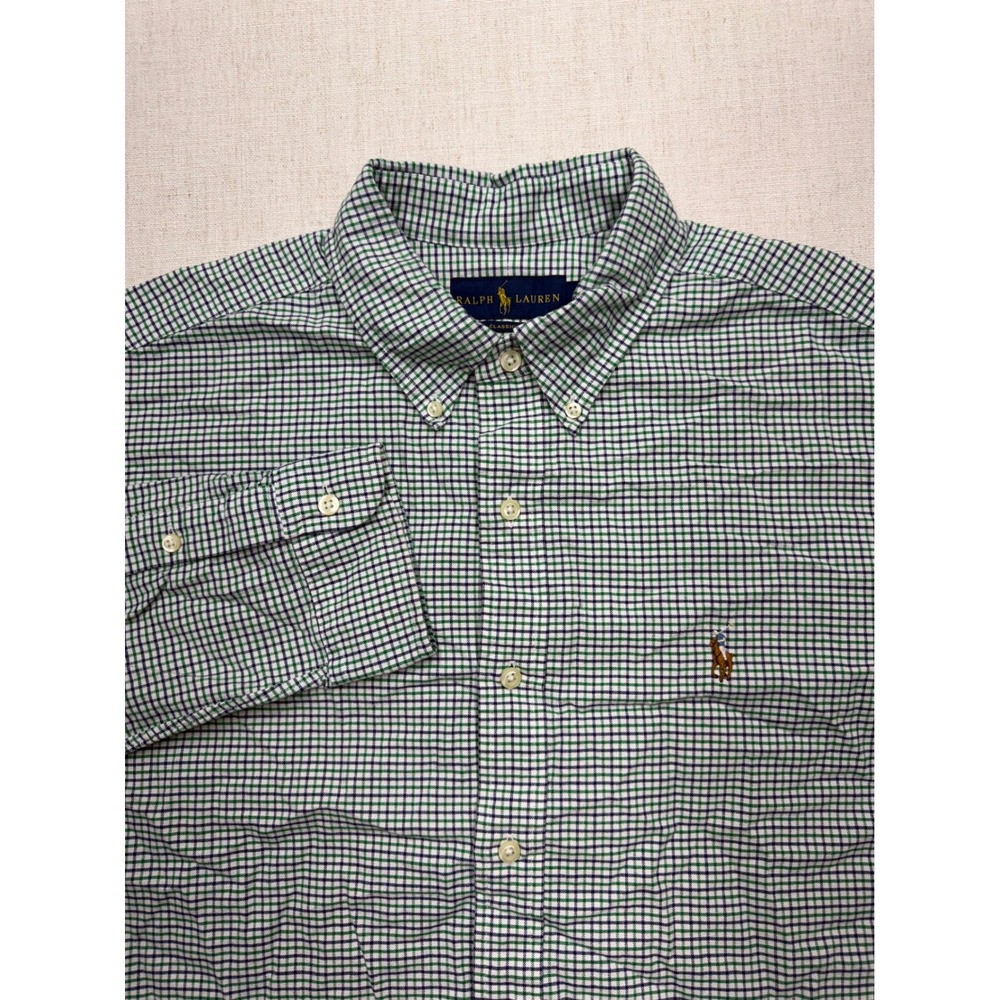 Polo Ralph Lauren Classic Fit Tattersall Check Shirt Mens L Oxford Flesh Pony